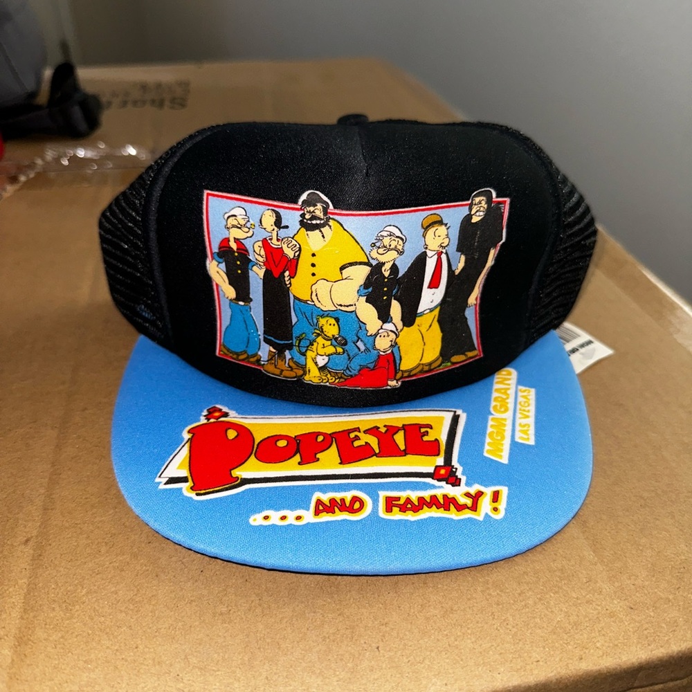 (NWT) Vintage 1992 Popeye and family MGM Grand Block Head Snapback